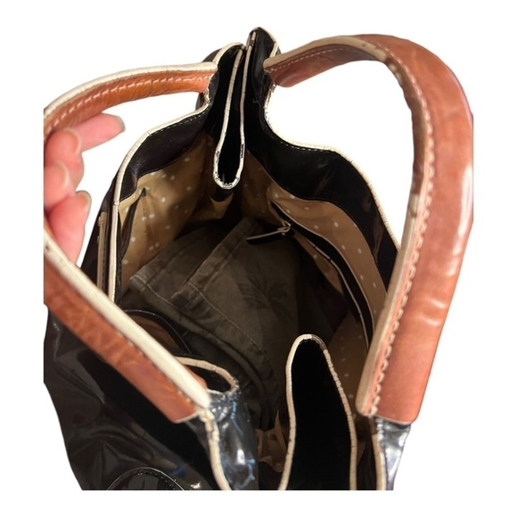 Rare ▶️ Kate Spade ◀️ black patent leather shoulder bag tote - Picture 10 of 16